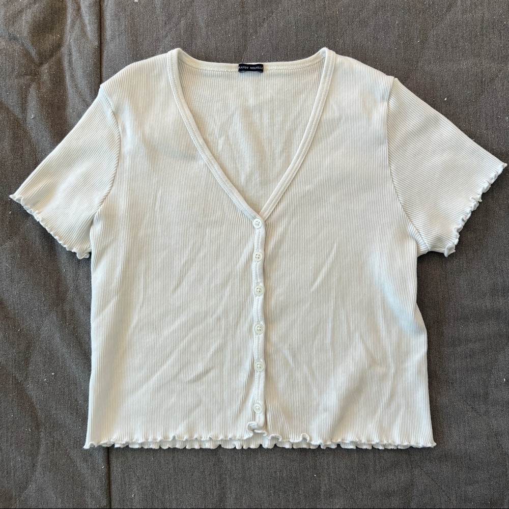 Brandy Melville white button down top